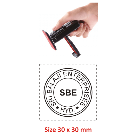 Shiny Handy Rubber Stamp With location