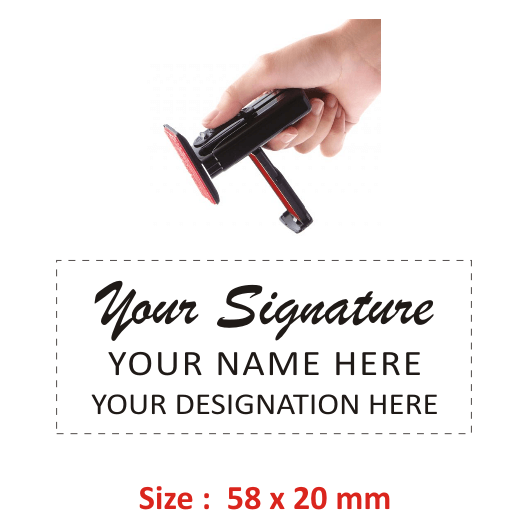 Shiny Handy Signature Stamp With Name And Designation